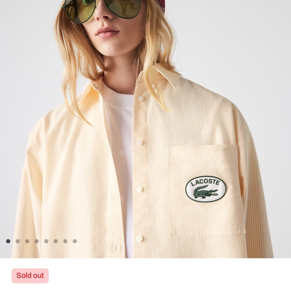 LACOSTE Striped Button-down Long Sleeve Shirt